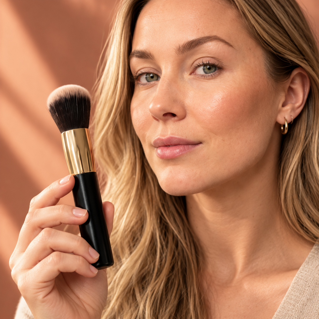 Renere modellbilde av Premium Pony Hair Powder Brush
